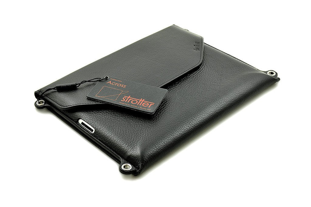 Leather iPad carrying case with shoulder strap, hands-free