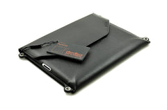 Leather iPad carrying case with shoulder strap, hands-free
