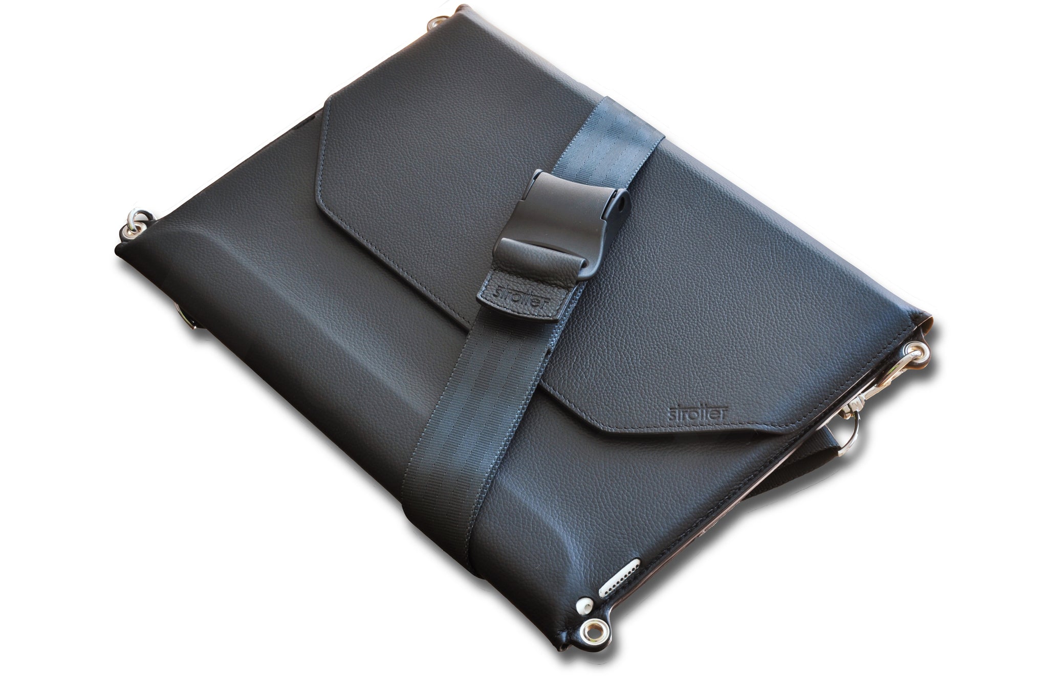 Black leather case with shoulder strap for iPad Pro 12.9